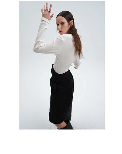 WINTER 3D QUILTED COTTON SKIRT
