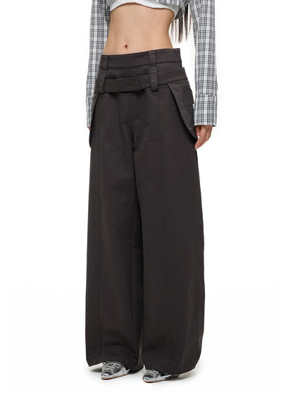 CASUAL WIDE-LEG PANTS WITH BELT