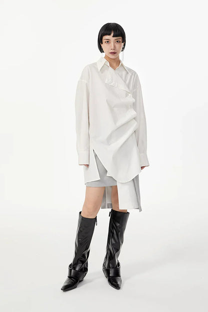 LAYERED SKIRT WITH CURVED HEM