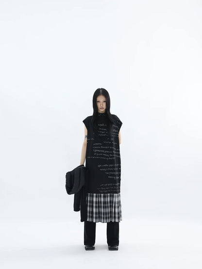 PLAID TURTLENECK TANK DRESS