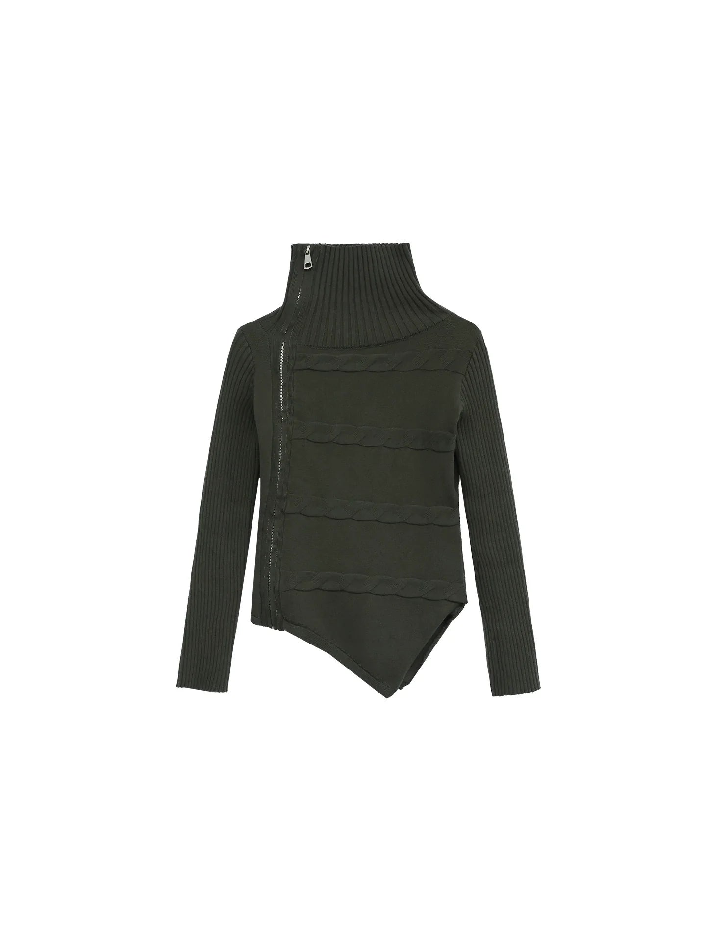 ASYMMETRY HIGH NECK SWEATER