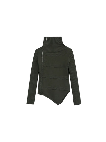 ASYMMETRY HIGH NECK SWEATER