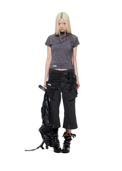 HIGH-NECK SLIMMING T-SHIRT