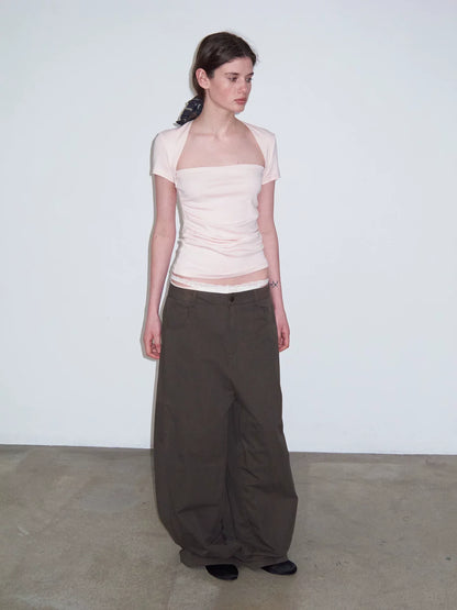 FAUX TWO-PIECE CROP TOP
