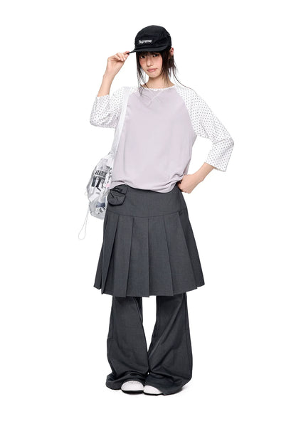 PLEATED FLARE TROUSERS