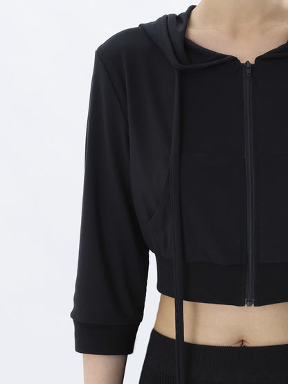 CROPPED SLIM HOODIE