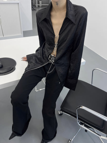 CHAIN SATIN SHIRT