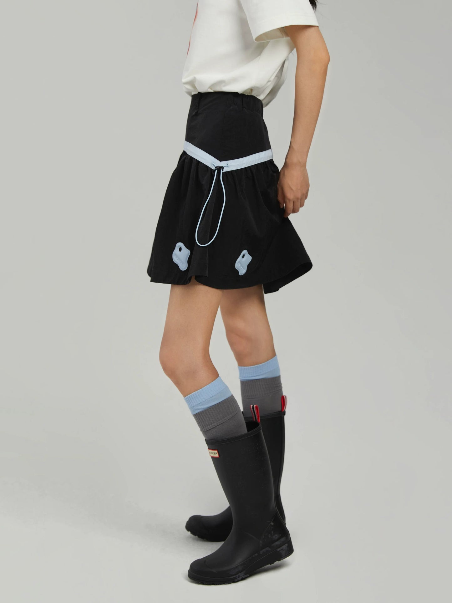 COLOR-BLOCK A-LINE MINI SKIRT