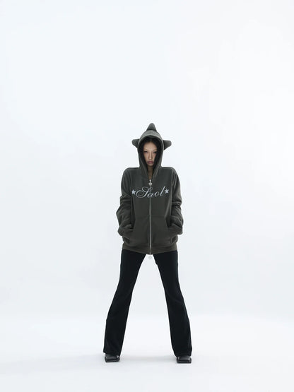 HORNED FLEECE HOODIE