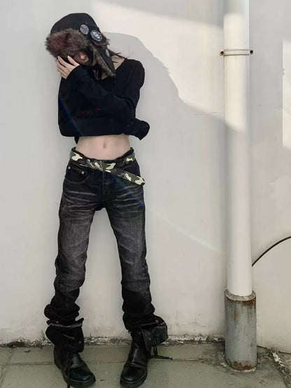 CAMOUFLAGE PRINT LEATHER BELT