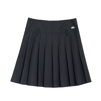 PLEATED MID-LENGTH PEPLUM SKIRT