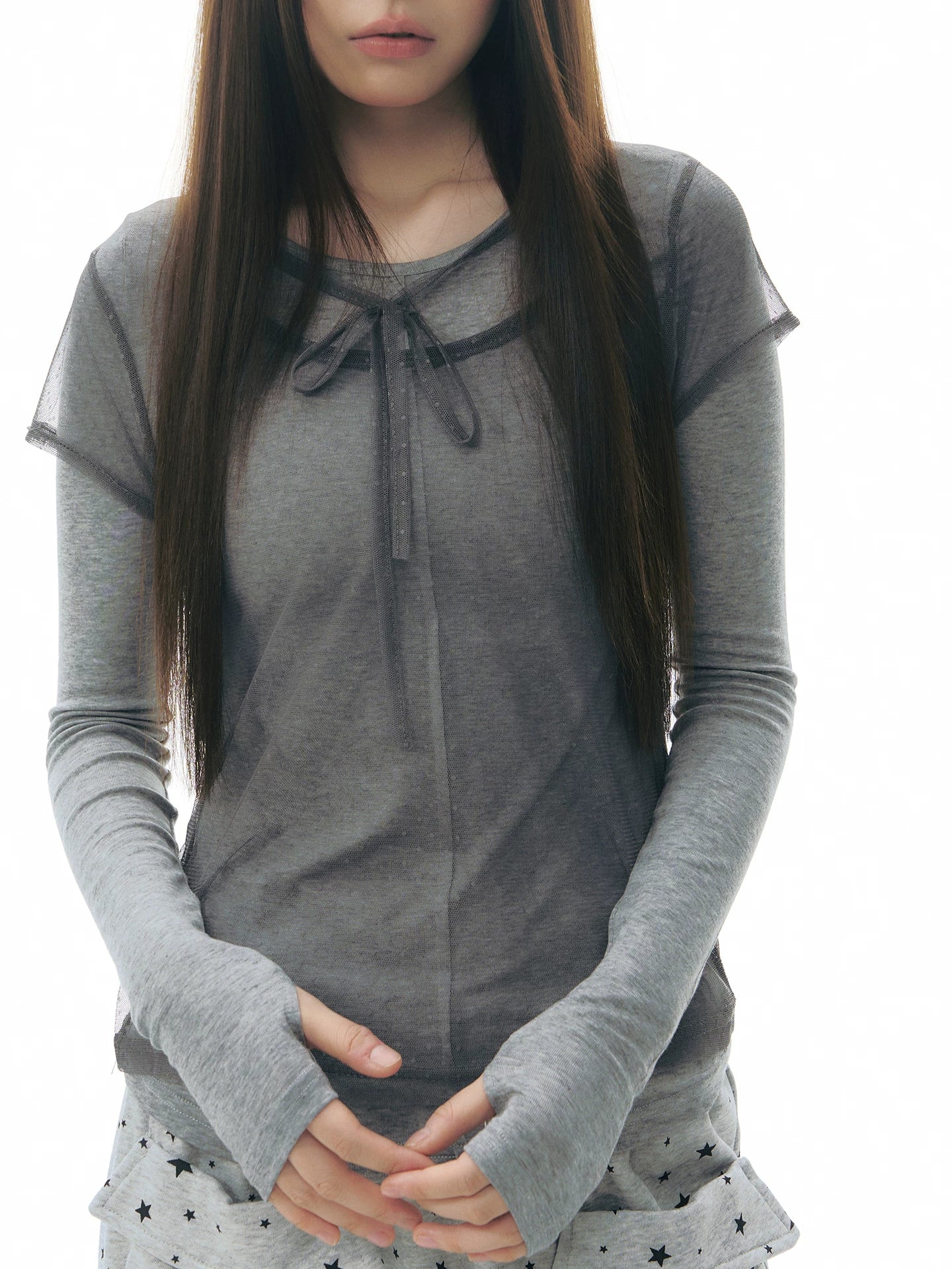 LAYERED POLKA DOT T-SHIRT SET