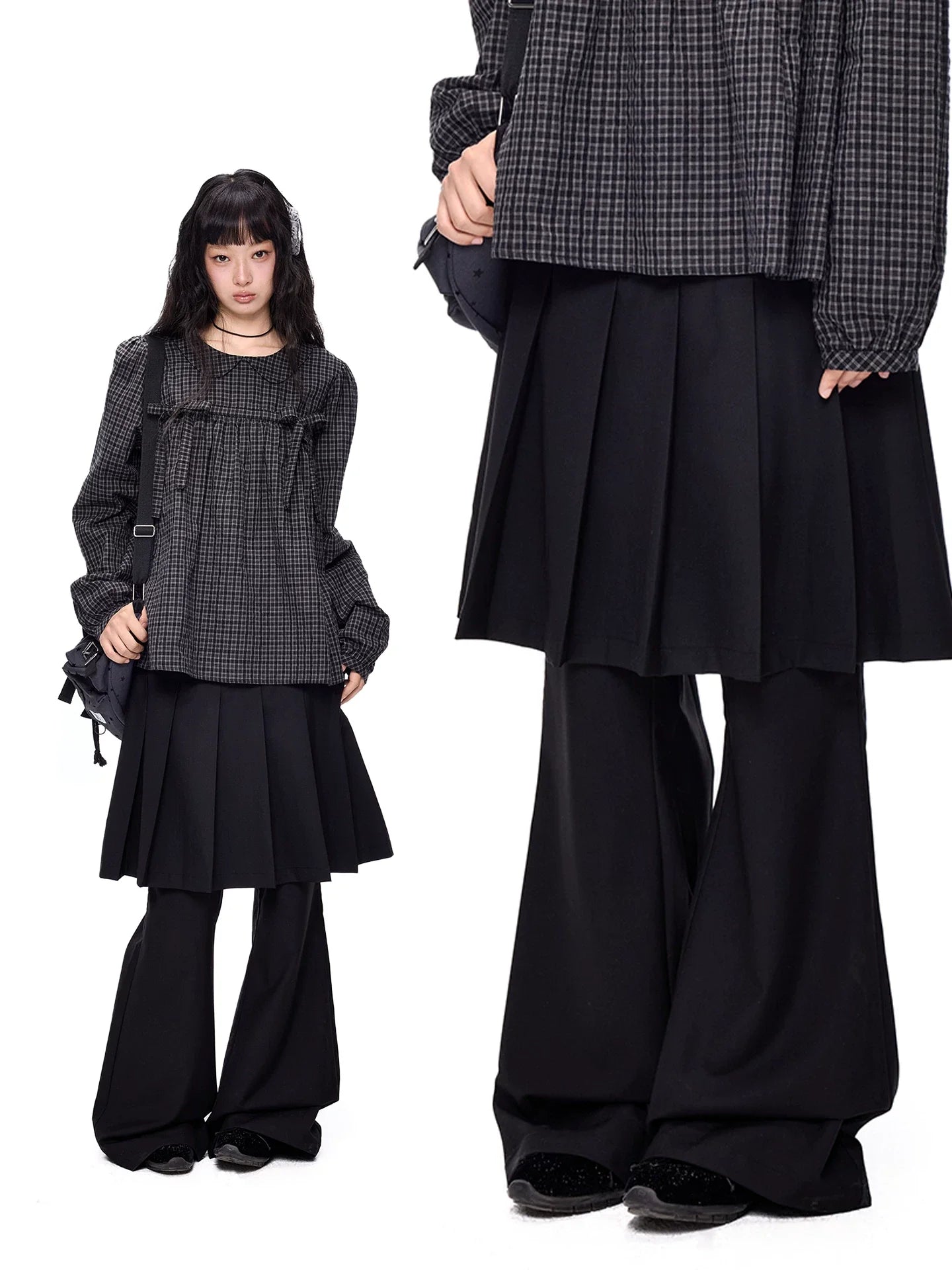 PLEATED FLARE PANTS SET