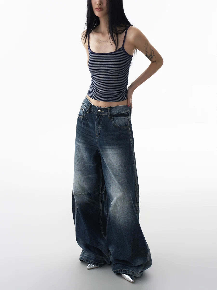 WASHED WIDE-LEG JEANS