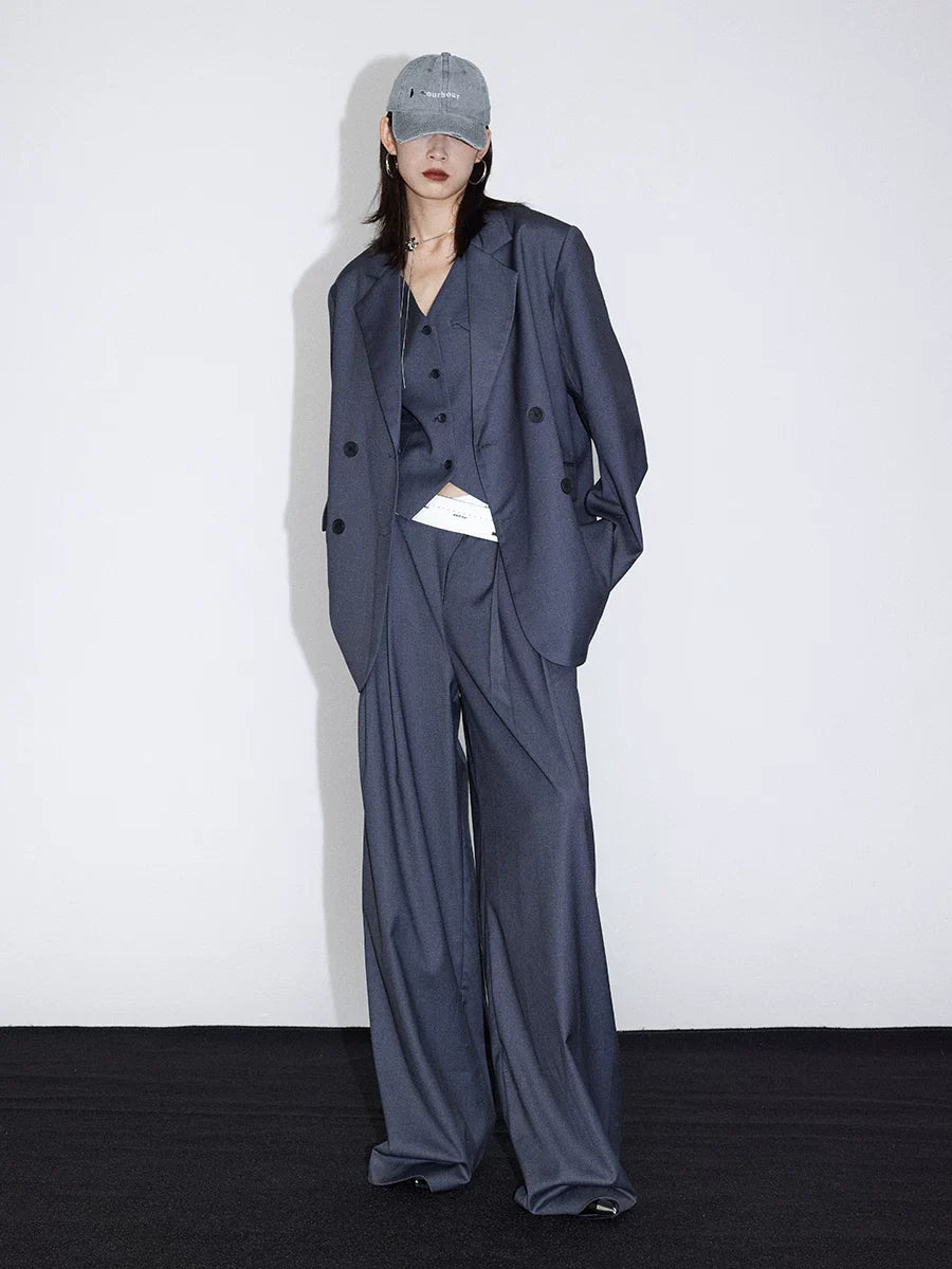 FLOWY PLEATED WIDE-LEG PANTS