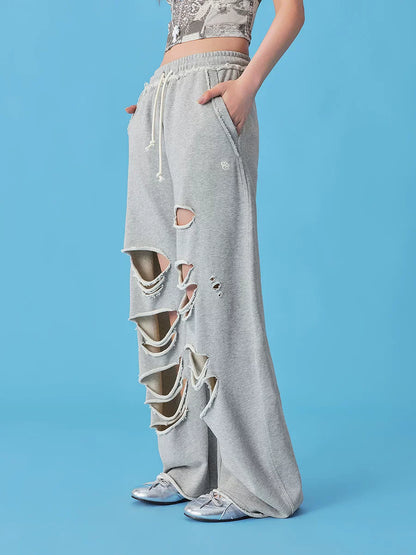 RIPPED CASUAL SWEATPANTS