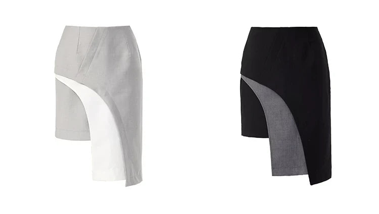 LAYERED SKIRT WITH CURVED HEM