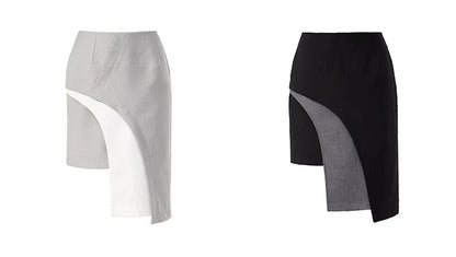 LAYERED SKIRT WITH CURVED HEM