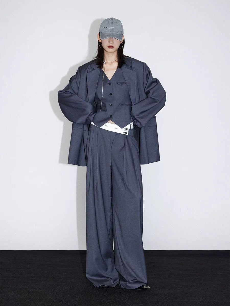 FLOWY PLEATED WIDE-LEG PANTS