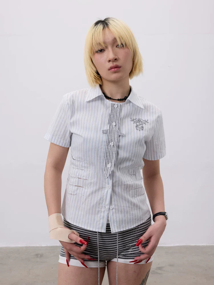 LACE DAGGER PATCHWORK CROP TOP