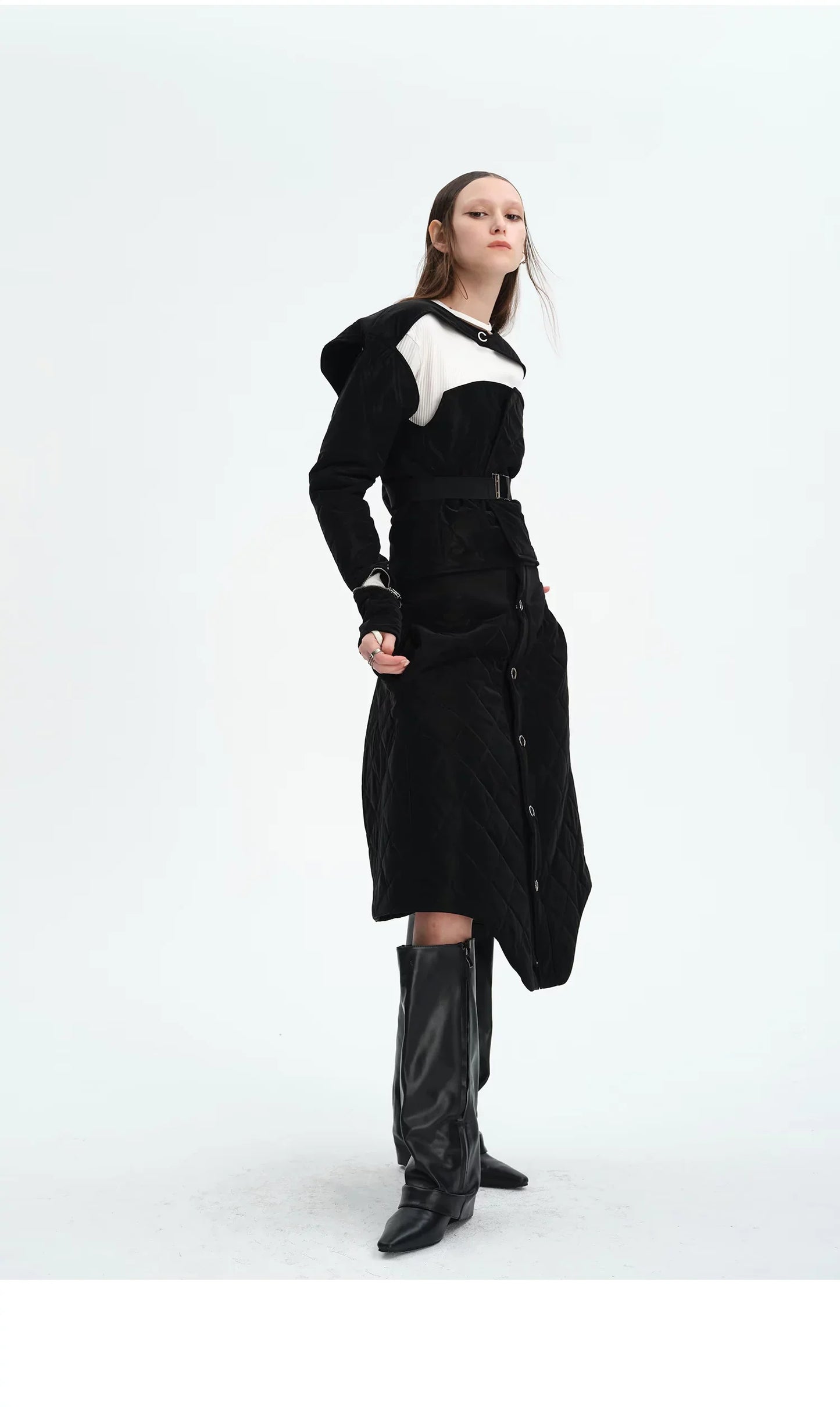 WINTER 3D QUILTED COTTON SKIRT