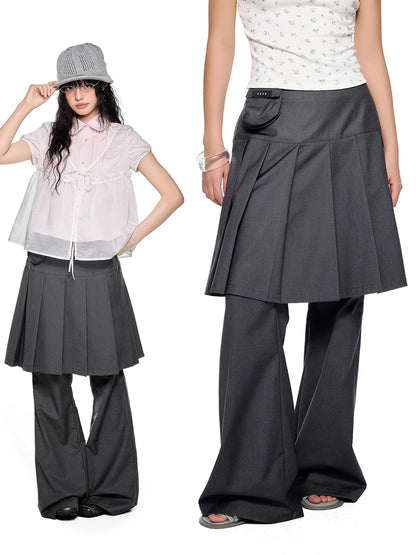 PLEATED FLARE TROUSERS