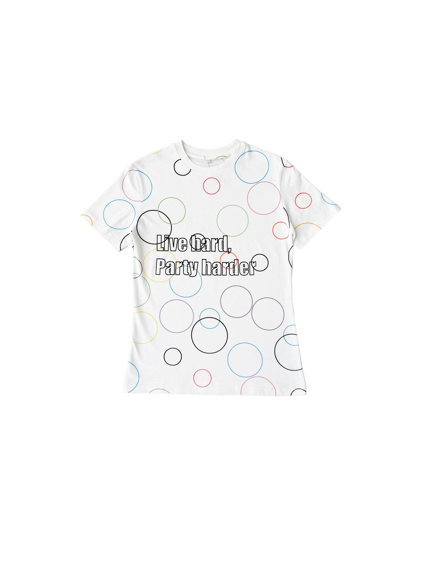 VIBRANT PARTY SLOGAN T-SHIRT