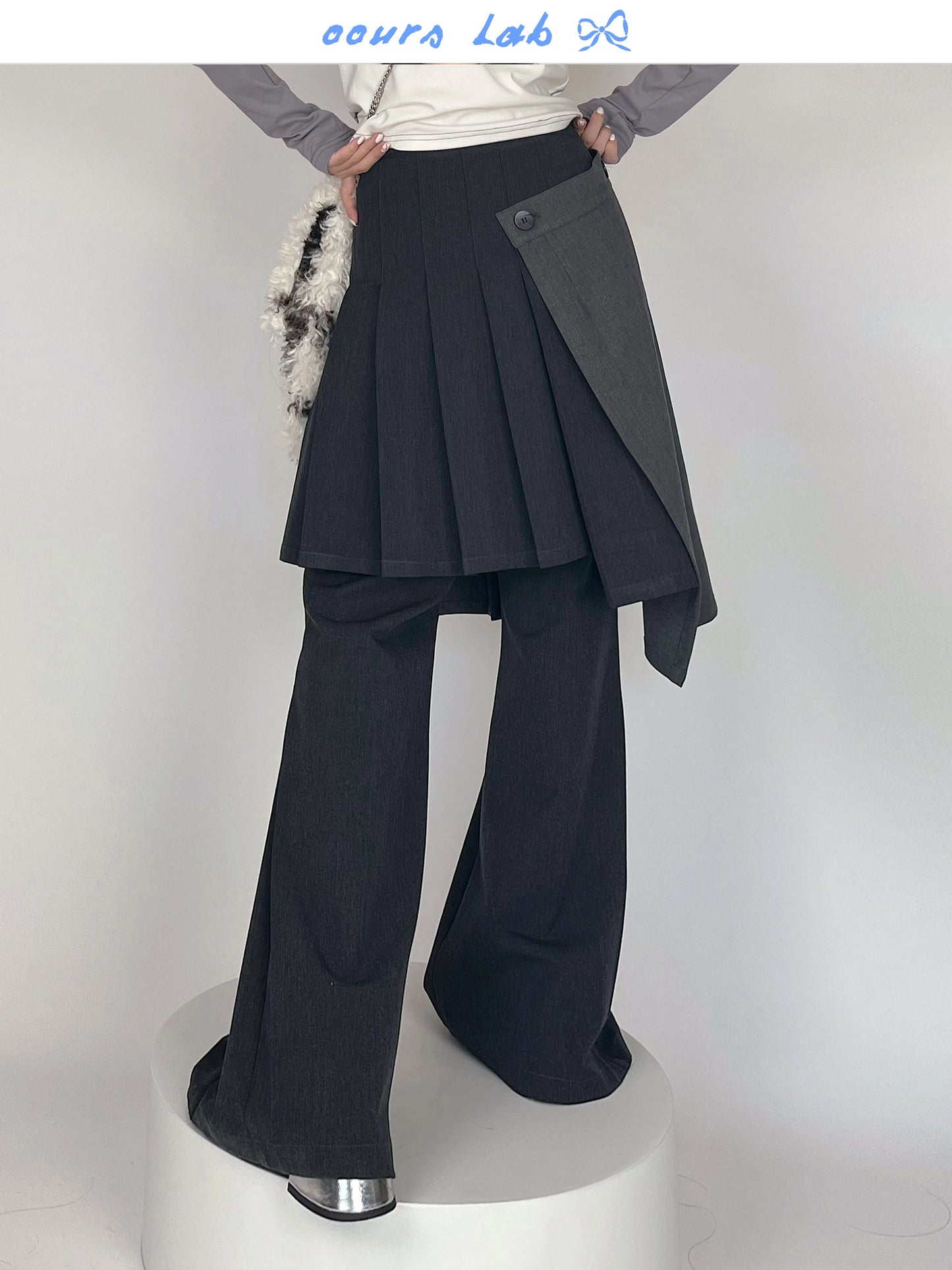 ASYMMETRIC PLEATED SKIRT SET