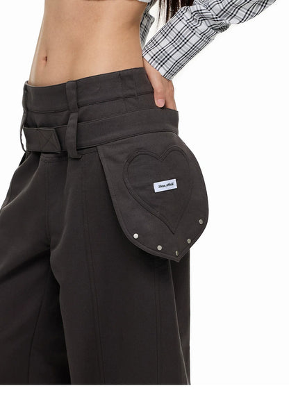 CASUAL WIDE-LEG PANTS WITH BELT