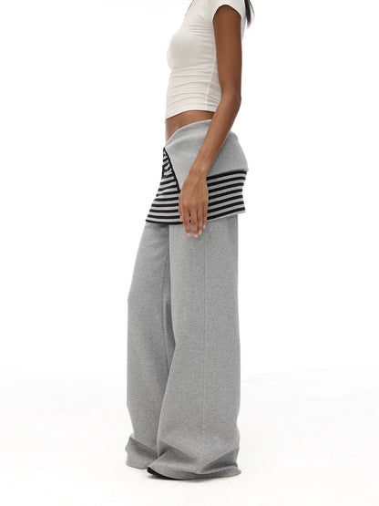 ADJUSTABLE WAIST WIDE-LEG SWEATPANTS