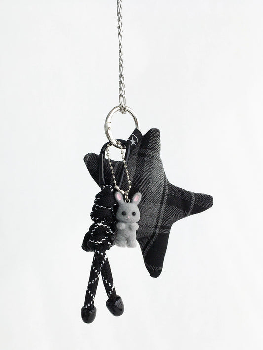 GRAY STAR RABBIT PENDANT NECKLACE