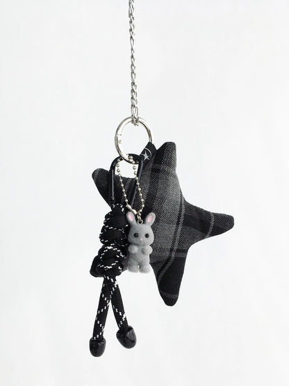 GRAY STAR RABBIT PENDANT NECKLACE