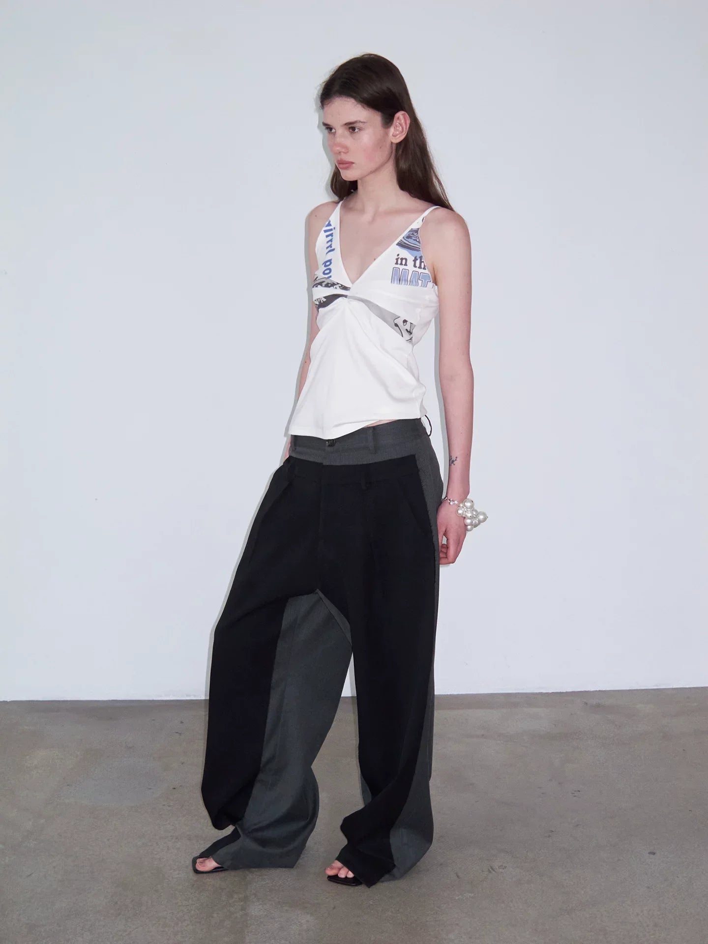 DECONSTRUCTED STRIPED CASUAL PANTS