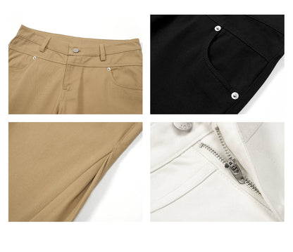 CASUAL WIDE-LEG TWILL PANTS