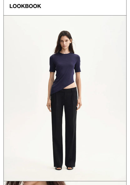 FLORAL ASYMMETRICAL HEM T-SHIRT