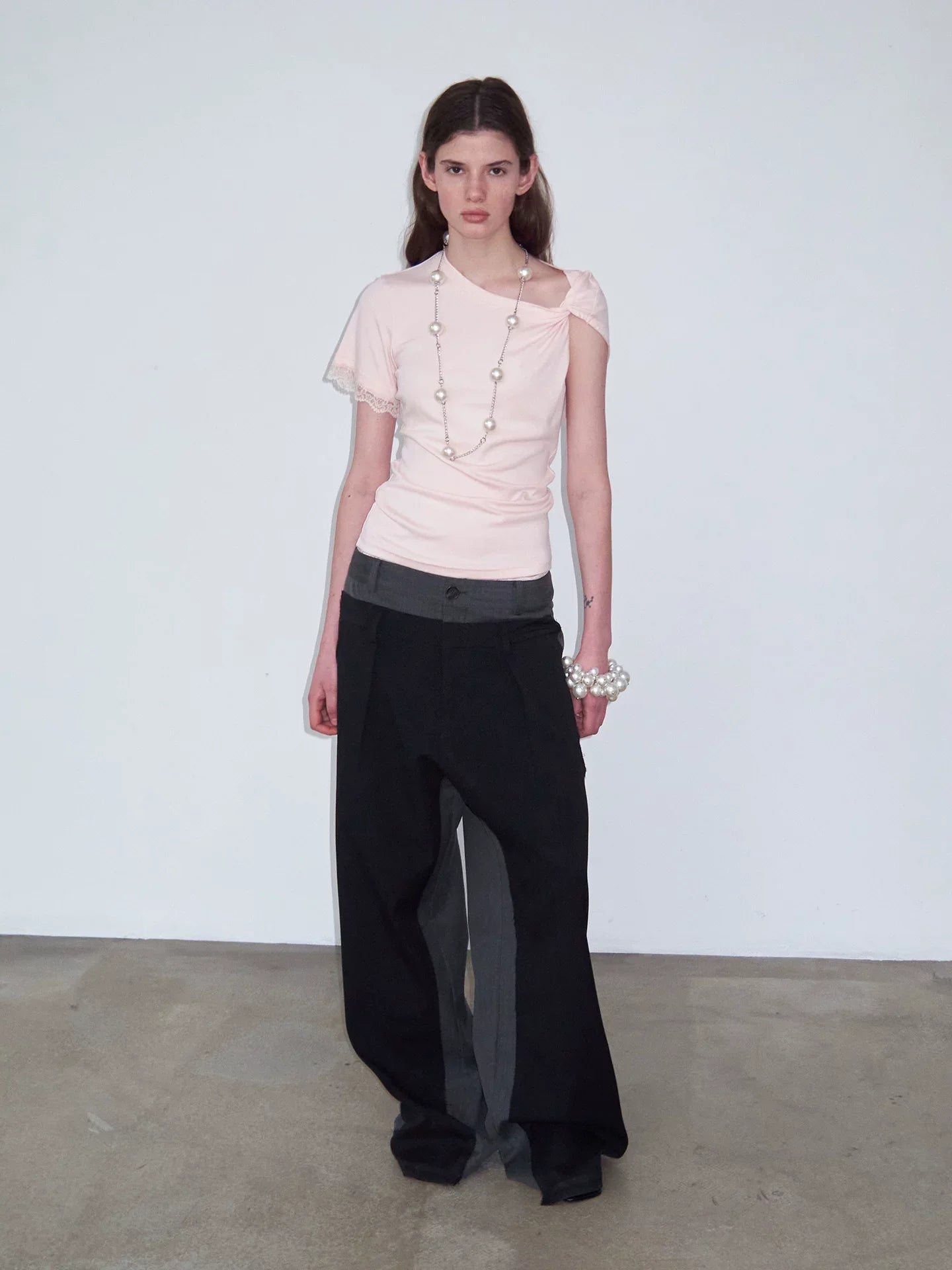 DECONSTRUCTED STRIPED CASUAL PANTS