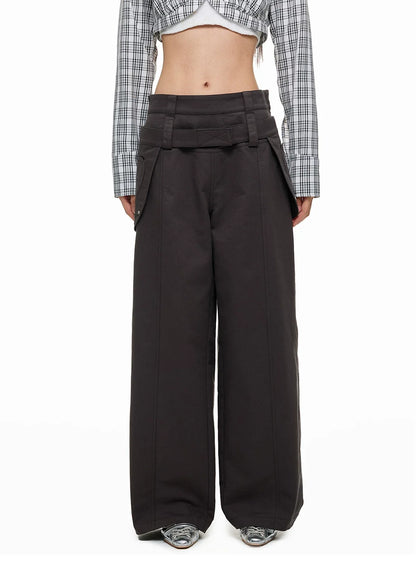 CASUAL WIDE-LEG PANTS WITH BELT