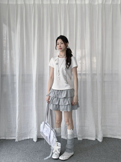 POLKA DOT STAR PRINTED T-SHIRT