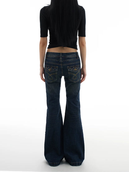 RIVET LOW-WAIST JEANS