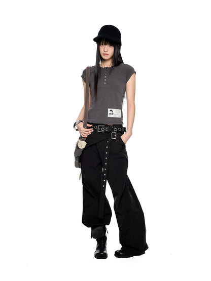 CASUAL PLEATED DRAWSTRING PANTS
