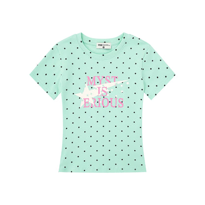 MINT GREEN POLKA DOT TEE