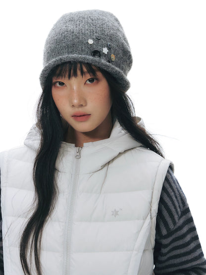 DECORATED SOFT KNIT BEANIE