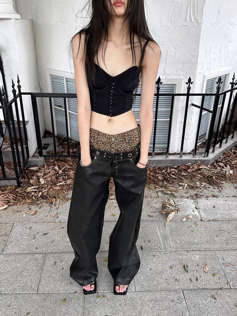 PUNK LEOPARD LAYERD PANTS