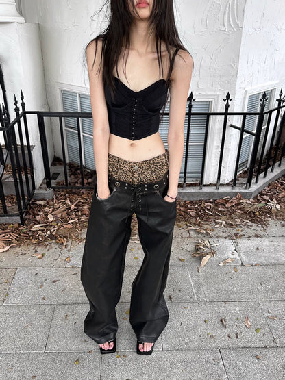PUNK LEOPARD LAYERD PANTS