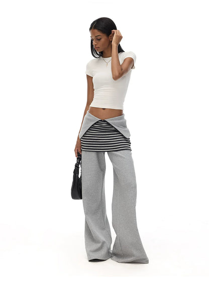 ADJUSTABLE WAIST WIDE-LEG SWEATPANTS