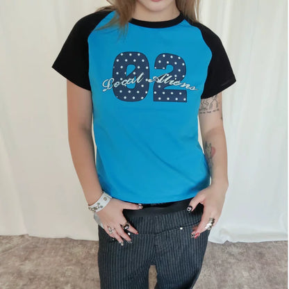 RETRO ALIEN PRINT T-SHIRT