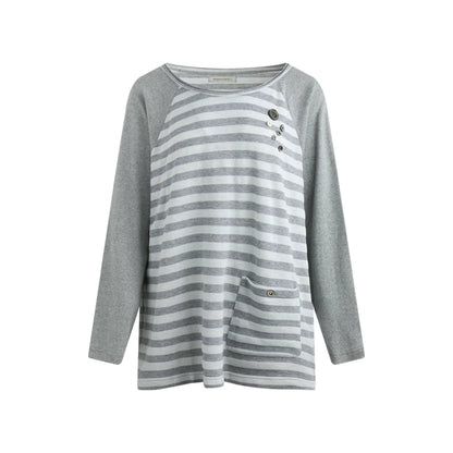 STRIPED SHOULDER T-SHIRT