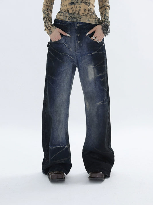 CRACKED WASH DENIM