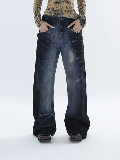 CRACKED WASH DENIM