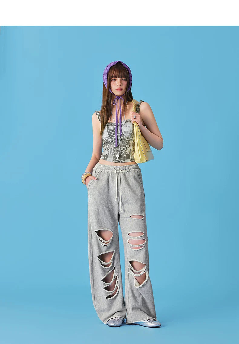 RIPPED CASUAL SWEATPANTS